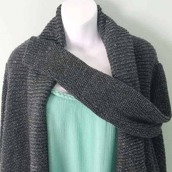 2/$22 Newport News Metallic Waterfall Cardigan - Picture 4 of 5